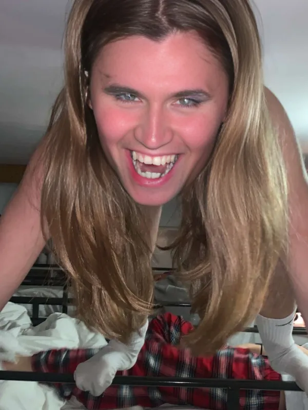 Charlie Kirk long hair goofy dorm room meme by Kirkify AI